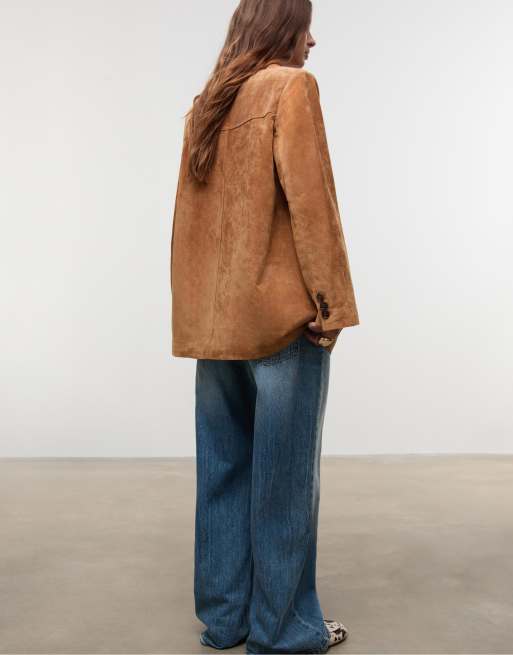 Suede Jacket Camel Leather Blazer LIMITED EDITION 100% SUEDE