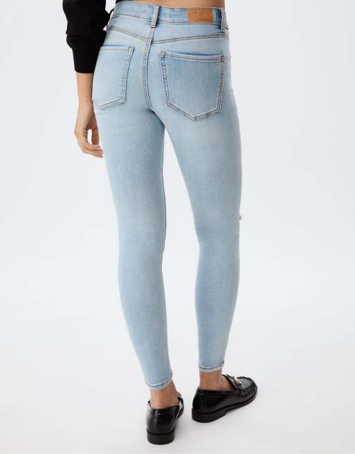 Stradivarius – 1420 – Skinny-Jeans aus blauem Denim mit niedrigem Bund, 2 von 4