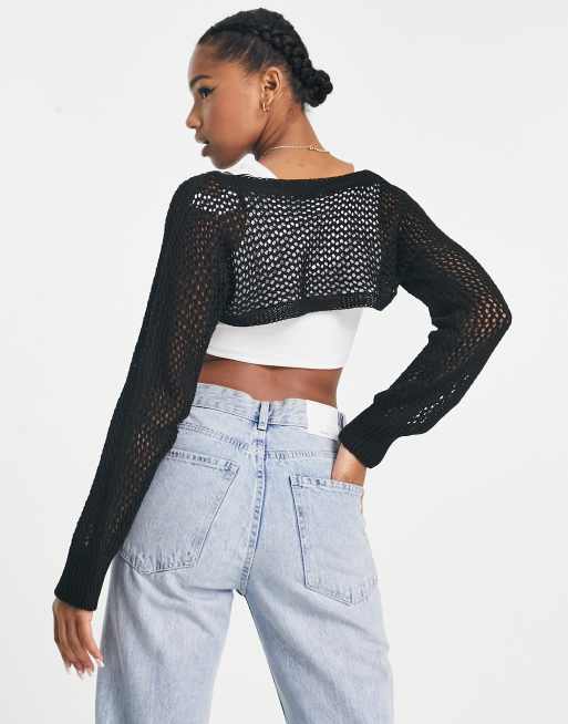 Black shop fishnet jumper