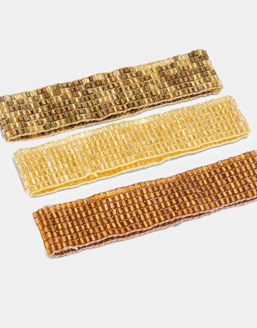 Stradivarius – 3er-Pack perlenbesetzte Armbänder in Braun, 2 von 4