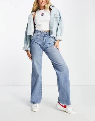 Stradivarius 90s dad jean in vintage blue  | ASOS