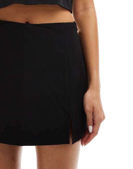 Stradivarius 90s mini skort in black ASOS