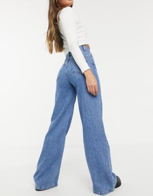 high waisted wide flare jeans