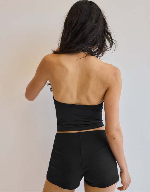Stradivarius - Aansluitende short van bengaline in zwart, 3 van 4
