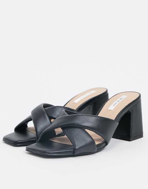 Stradivarius – Absatzsandalen in Schwarz