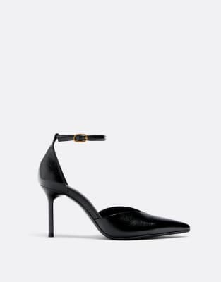 Stradivarius - Absatzschuhe aus Leder in Schwarz