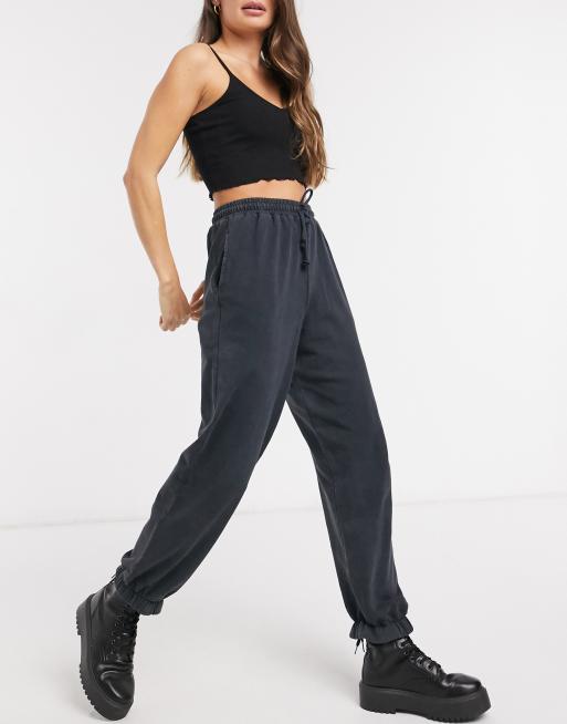 black acid wash sweatpants