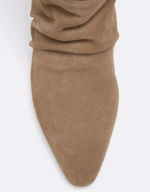Stradivarius ankelboots med kilklack i beige, 3 av 5