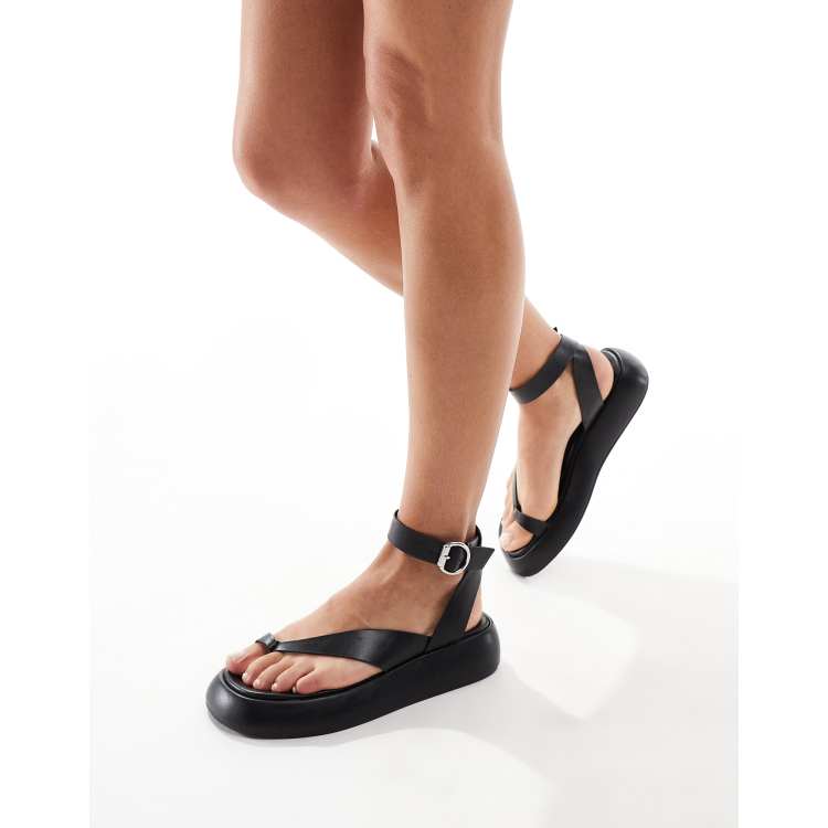 Stradivarius ankle strap sandal in black ASOS