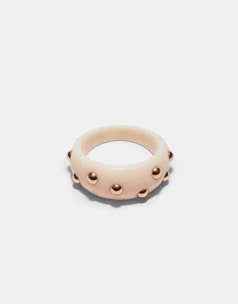 Stradivarius - Armband met studs in ecru - view 1