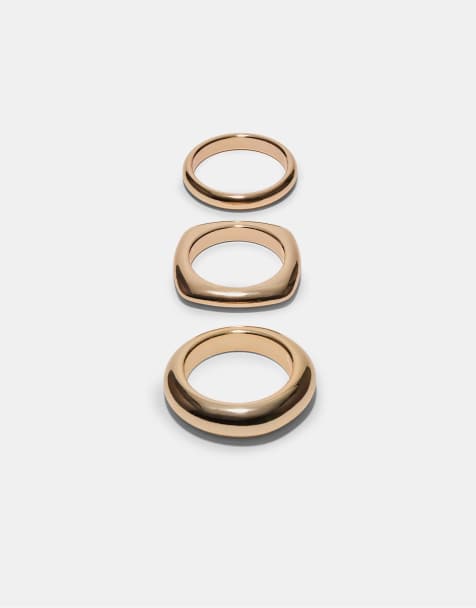 Stradivarius – Armbänder in Goldoptik, 3er-Pack - view 1