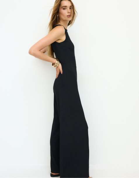 Stradivarius – Ärmelloser Jumpsuit in Schwarz - view 1