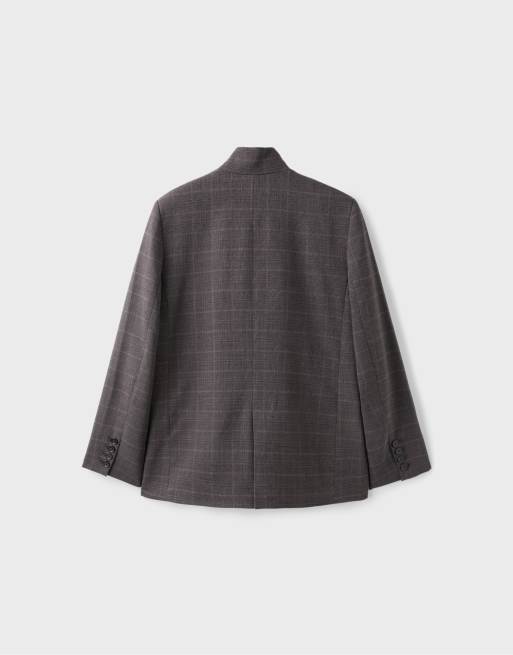 Stradivarius Asymmetric fitted blazer in beige, 7 of 7