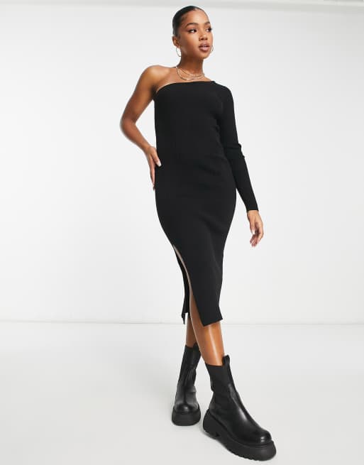 Asos black outlet asymmetric dress