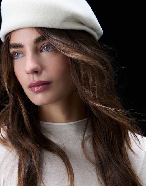 Stradivarius asymmetrisk hat i ecru, 2 af 4