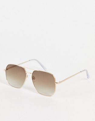 Stradivarius aviator sunglasses in silver | ASOS