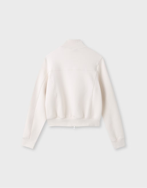 Stradivarius B09 felpa corta con collo alto e zip in vanilla, 7 di 7