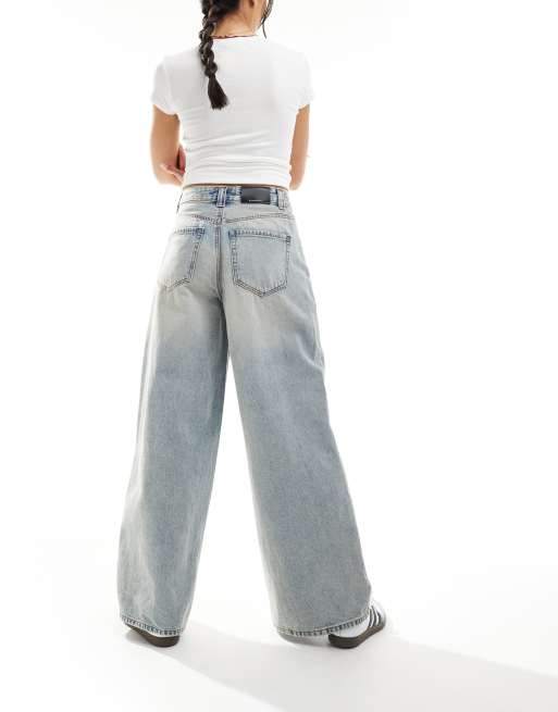 Stradivarius baggy soft touch jean in vintage light wash 