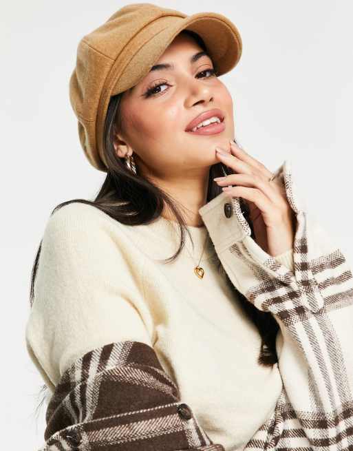 Stradivarius baker boy hat in camel