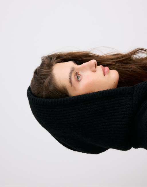 Stradivarius balaclava i sort, 3 af 4
