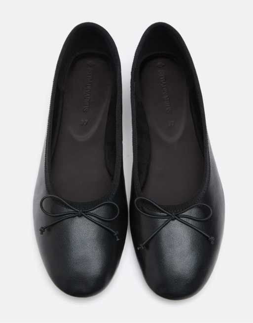 Stradivarius ballerine in pelle con fiocco nere, 3 di 6