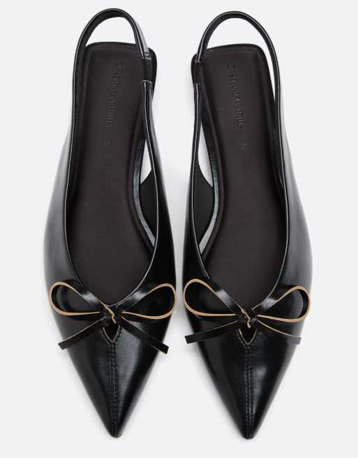 Stradivarius ballerine slingback a punta nere, 3 di 6