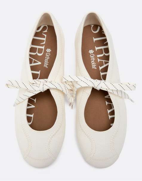 Stradivarius - Ballerine sportive bianche effetto pelle - view 1