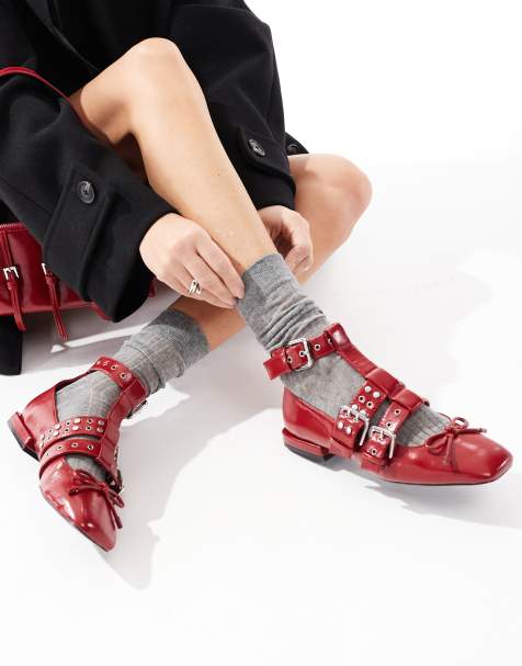 Stradivarius - Ballerines à détail boucle - Rouge - view 1