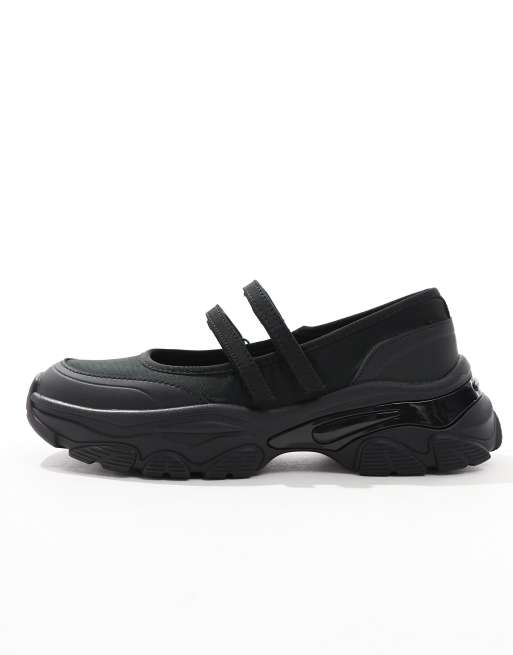 Stradivarius ballet sneakers in black, 2 of 5