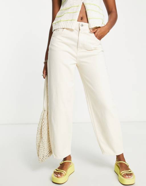 White best sale balloon jeans