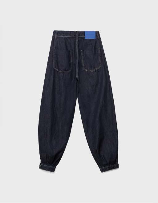 Stradivarius Balloon jeans in rinse blue denim, 7 of 7