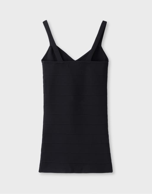 Stradivarius Bandage-Kleid mit Riemchen in Schwarz, 7 von 7