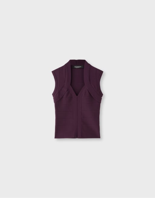Stradivarius bandagetop in paars, 6 van 7