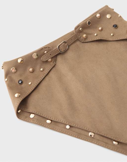 Stradivarius bandana med nitar i ljus kamel, 4 av 4