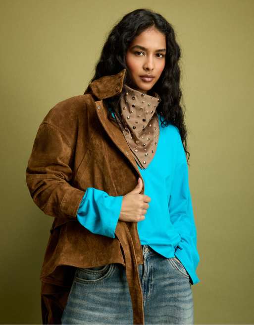 Stradivarius bandana med nitter i lys kamel, 3 af 4