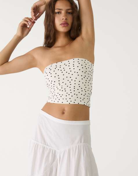 Stradivarius - Bandeau-top in lichtgrijs - view 1