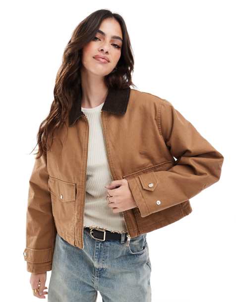 Stradivarius – Barn-Jacke in Braun - view 1
