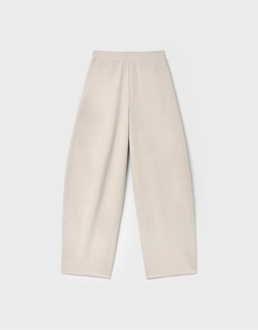 Stradivarius Barrel-Jogger-Hose mit Soft-Touch in Stone, 7 von 7
