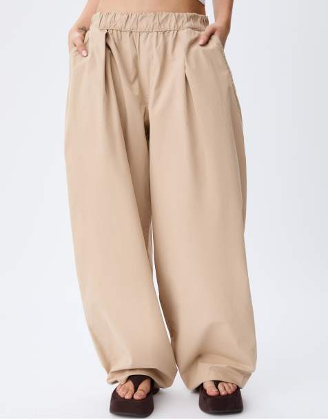 Stradivarius Barrel trousers in stone