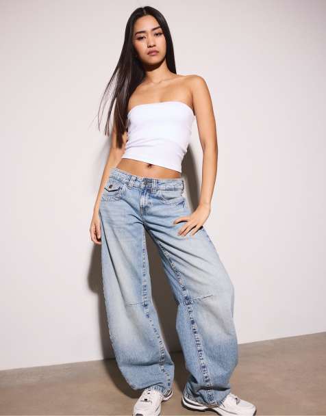 Stradivarius Basic bandeau top in white - view 1