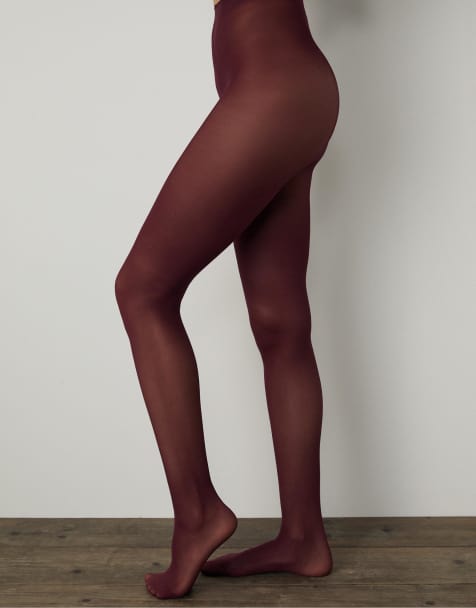 Stradivarius Basic colour 50 denier tights in purple - view 1