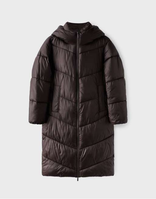 Stradivarius - Basic donsjack in bruin, 6 van 7