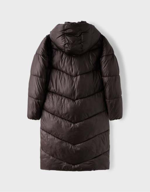 Stradivarius - Basic donsjack in bruin, 7 van 7