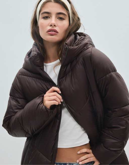 Stradivarius basic dunjacka i brun, 2 av 7