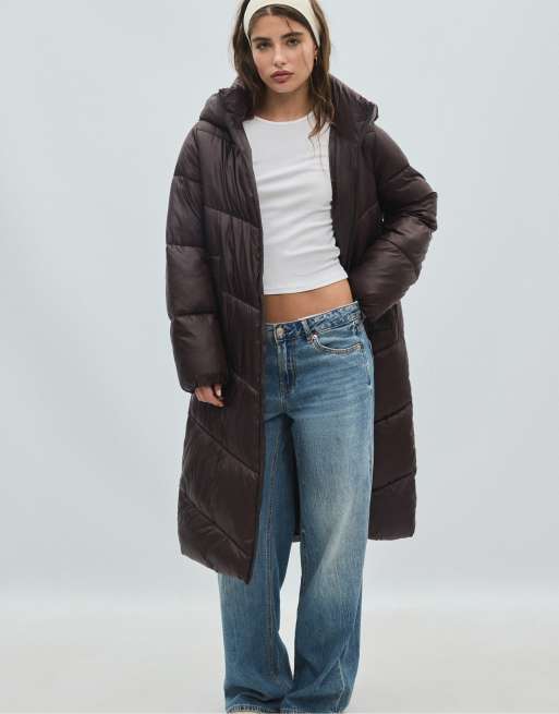 Stradivarius basic dunjacka i brun, 5 av 7