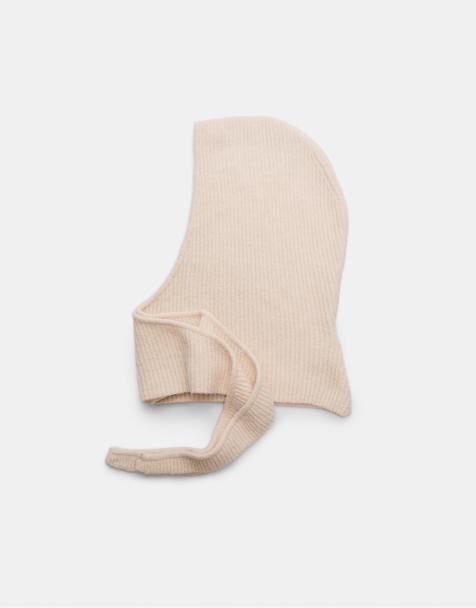 Stradivarius Basic knit balaclava in ecru - view 1