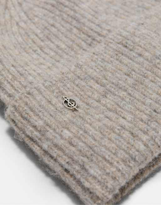 Stradivarius Basic knit hat in stone, 2 of 3