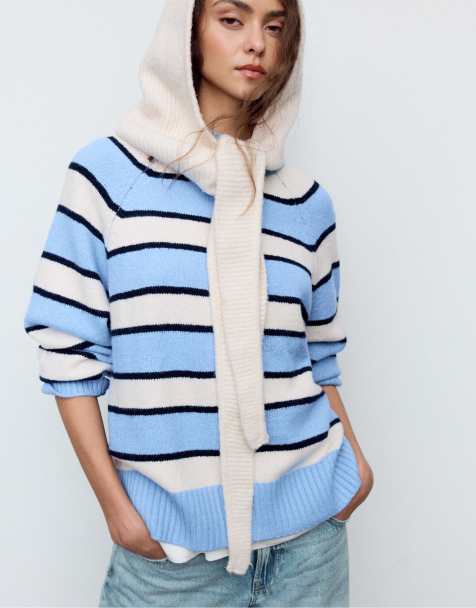 Stradivarius Basic knit jumper in royal blue