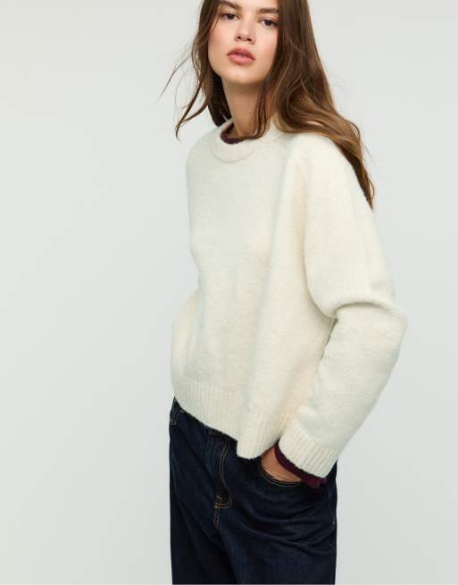 Stradivarius - Basic - Maglione lavorato morbido écru