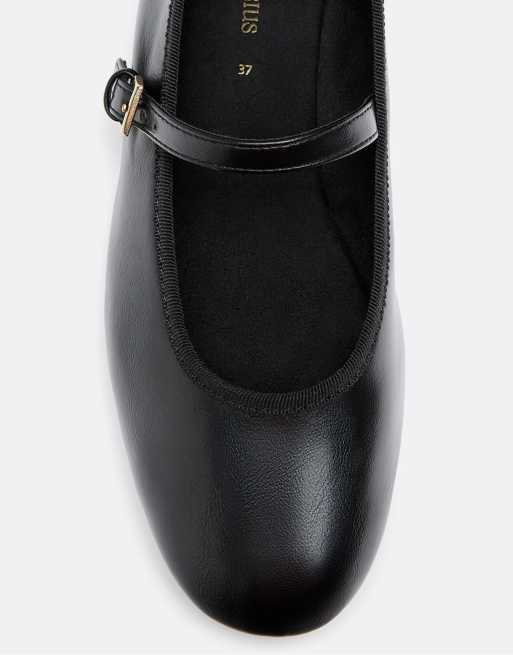 Stradivarius Basic Mary-Jane-Ballerinas in Schwarz, 4 von 5